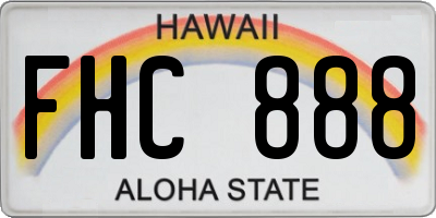 HI license plate FHC888