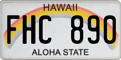 HI license plate FHC890