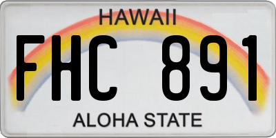 HI license plate FHC891