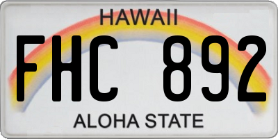 HI license plate FHC892