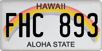 HI license plate FHC893