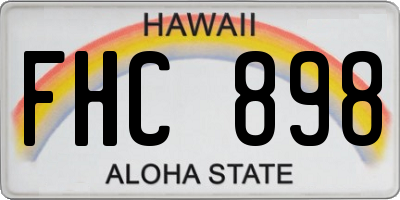 HI license plate FHC898
