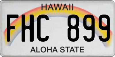 HI license plate FHC899