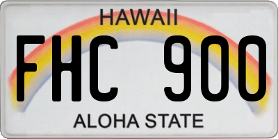 HI license plate FHC900
