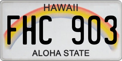 HI license plate FHC903