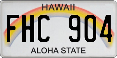 HI license plate FHC904