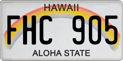 HI license plate FHC905