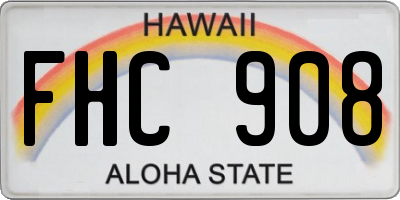 HI license plate FHC908