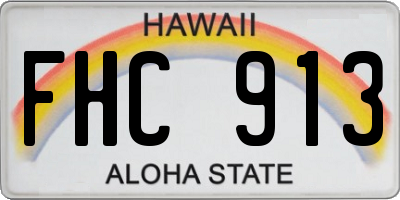 HI license plate FHC913