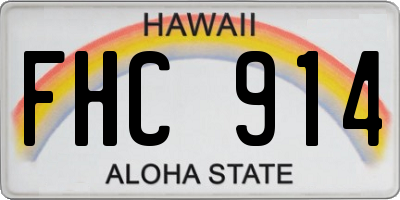 HI license plate FHC914