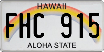 HI license plate FHC915