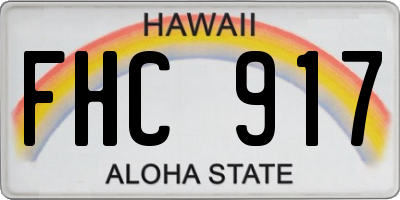 HI license plate FHC917