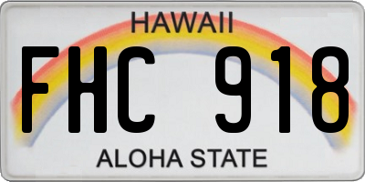 HI license plate FHC918