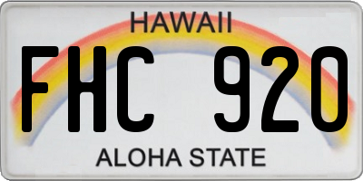 HI license plate FHC920