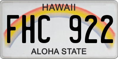 HI license plate FHC922