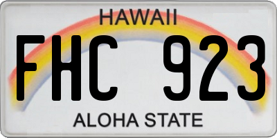 HI license plate FHC923