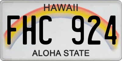 HI license plate FHC924