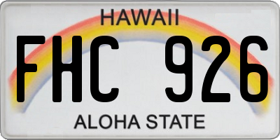 HI license plate FHC926