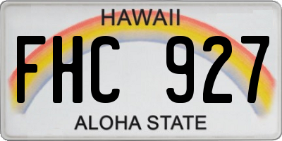 HI license plate FHC927