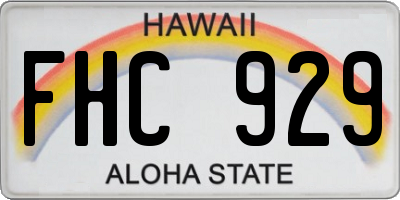 HI license plate FHC929