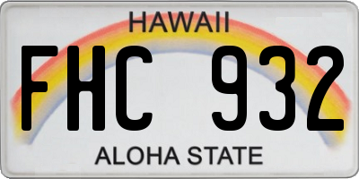 HI license plate FHC932