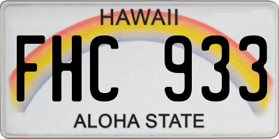 HI license plate FHC933