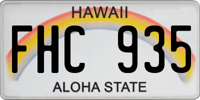 HI license plate FHC935