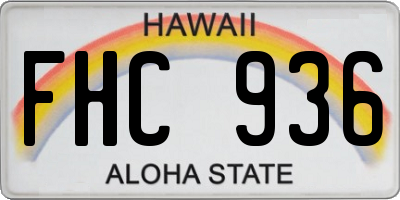 HI license plate FHC936