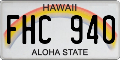 HI license plate FHC940