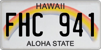 HI license plate FHC941