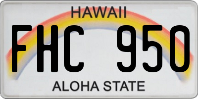HI license plate FHC950