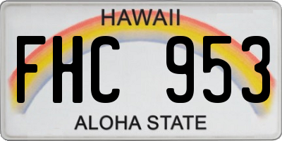 HI license plate FHC953