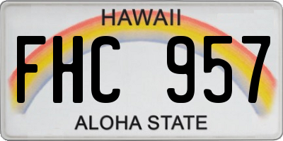 HI license plate FHC957
