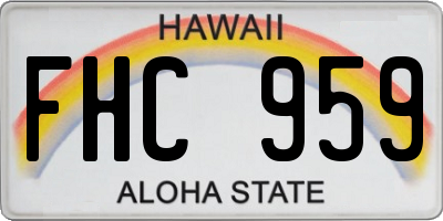 HI license plate FHC959