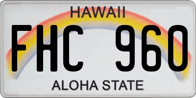 HI license plate FHC960
