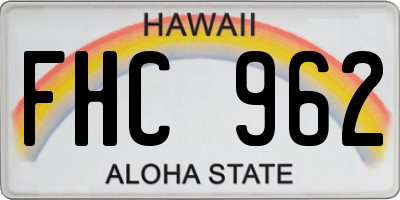HI license plate FHC962