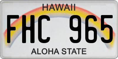HI license plate FHC965