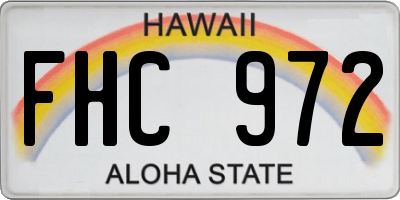 HI license plate FHC972