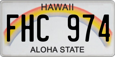 HI license plate FHC974