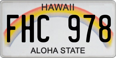 HI license plate FHC978