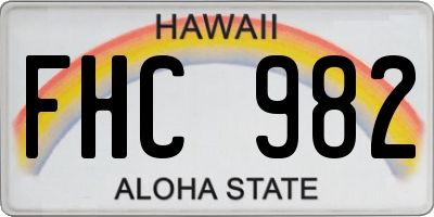 HI license plate FHC982