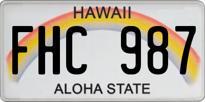 HI license plate FHC987