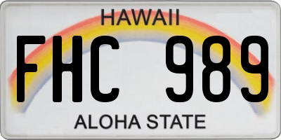 HI license plate FHC989