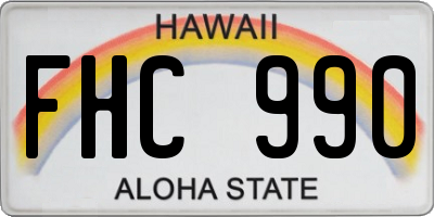 HI license plate FHC990