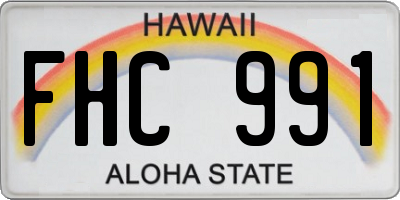 HI license plate FHC991