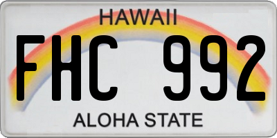 HI license plate FHC992