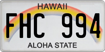 HI license plate FHC994