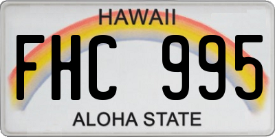 HI license plate FHC995
