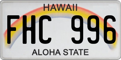 HI license plate FHC996