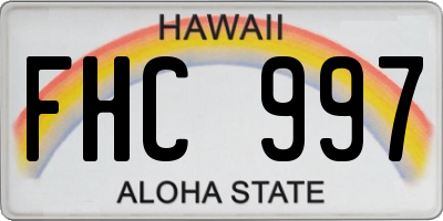 HI license plate FHC997